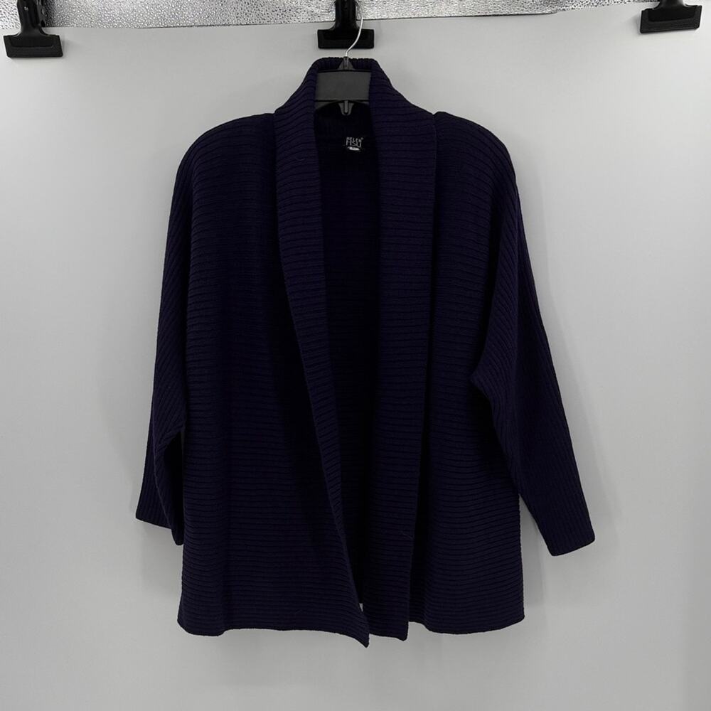 Helen Hsu Women's Vintage Knit Open Front Wrap Cardigan - Purple - Large